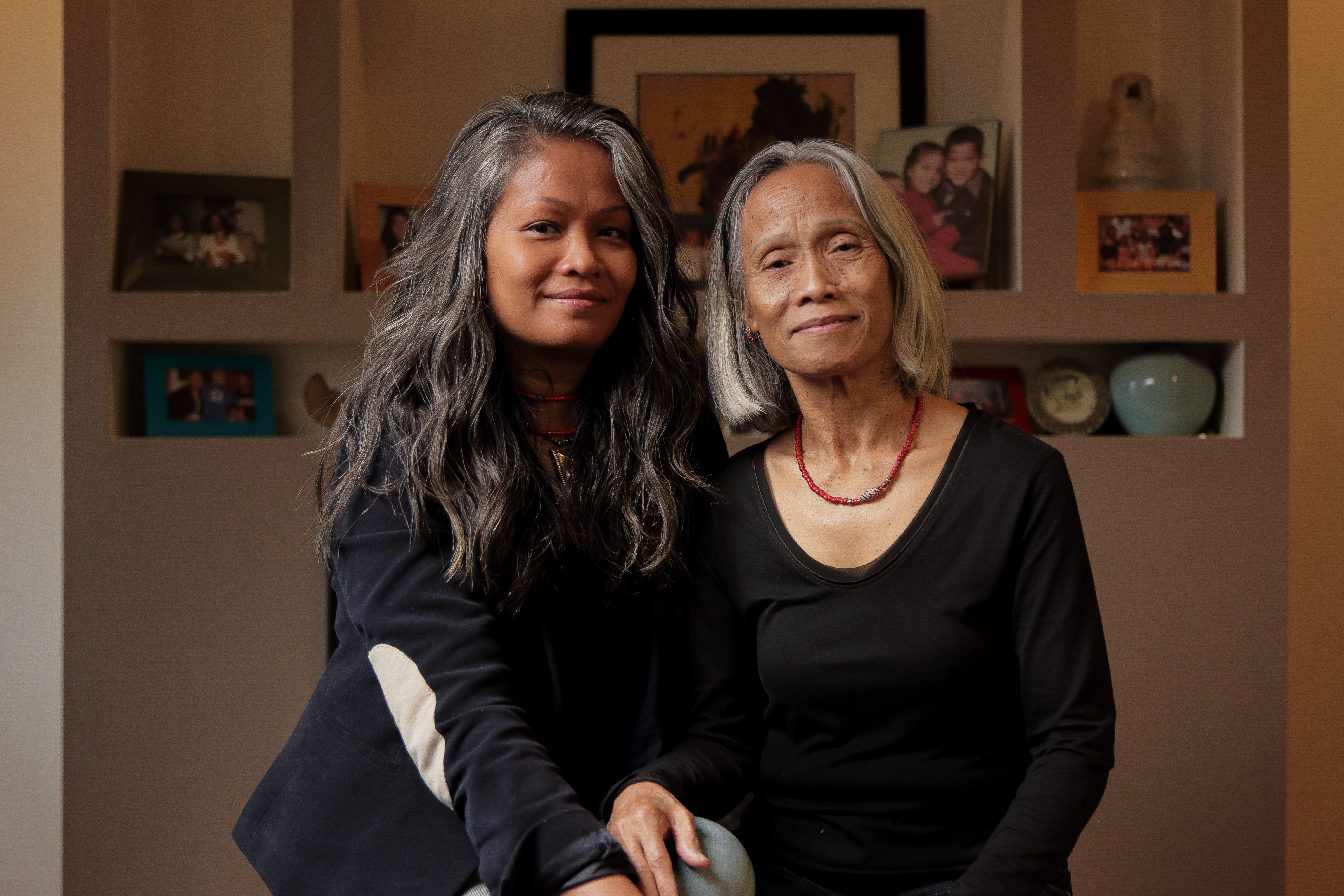 Hazardous Waste Management Program Director Maythia Airhart, left, with her mother.