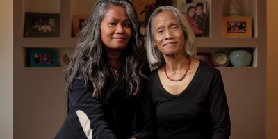 Hazardous Waste Management Program Director Maythia Airhart, left, with her mother.